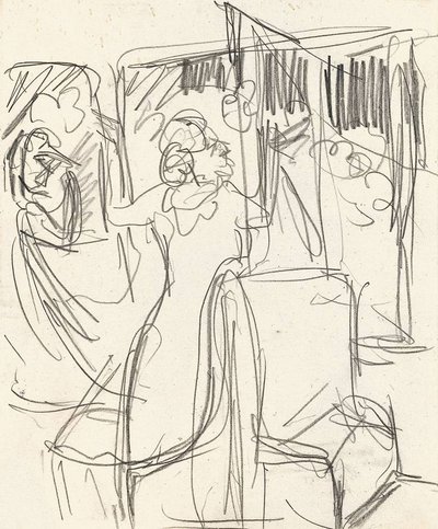 In the Train by Ernst Ludwig Kirchner